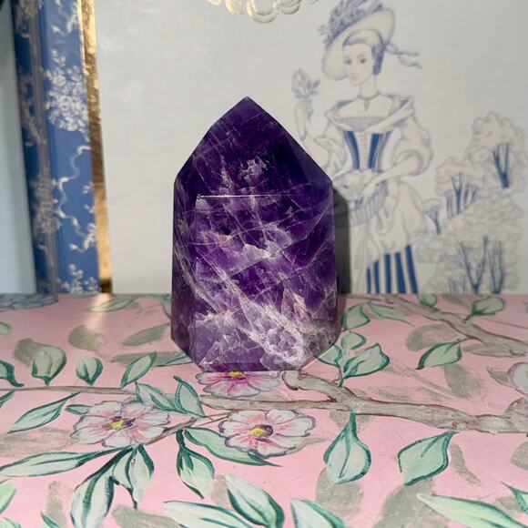 Premier Brazilian Amethyst Tower 220 g | Lightcode-Infused Crystal Point - Picture 1 of 4